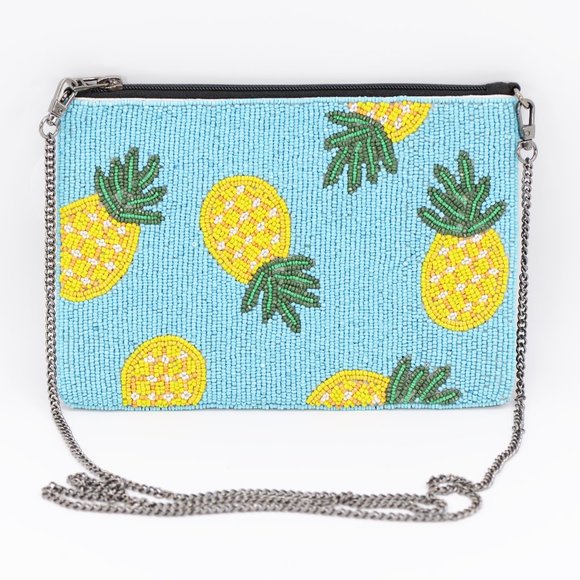 Handmade Round seedbead pineapple pouch/ crossbody bag - Picture 1 of 2